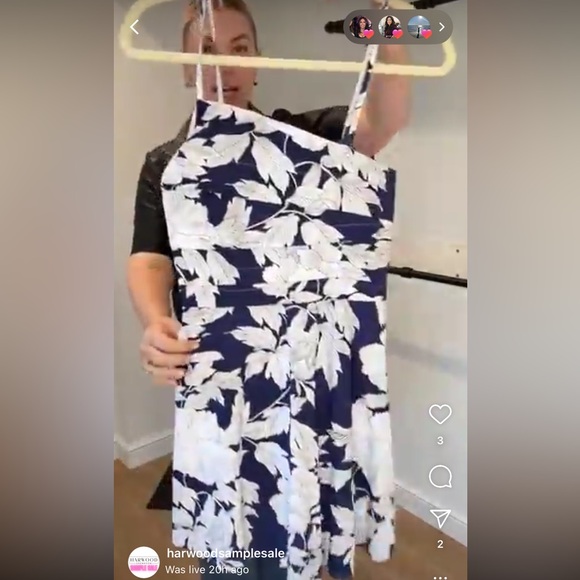 Lusana Cotton Blue and White Dress - Picture 2 of 2